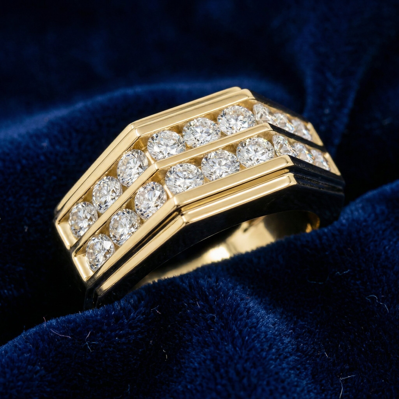 Diamond Ring Mens Rings Latest Designs In Gold 1/2Ct Men's Multi